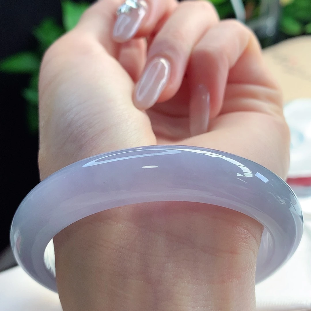 未镶嵌手镯翡翠天然A货翡翠57-58茄子紫 紫气东来15号