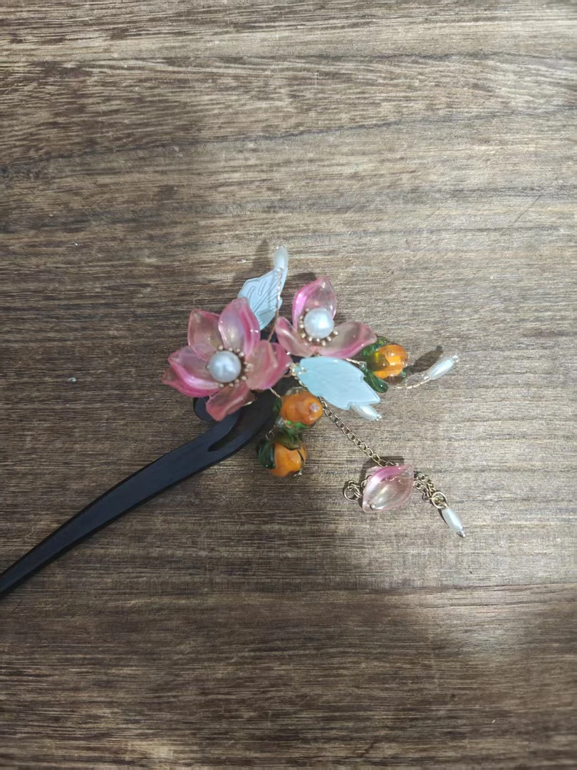 柿子木簪。前尘梦古风汉服配饰