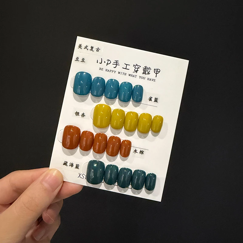 品妮小P【美式复古】手工纯色流光风显白日常高级通勤感建构穿戴甲