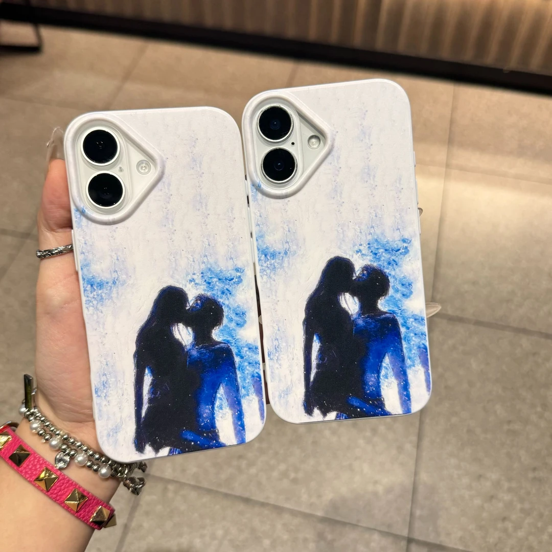 油画热吻情侣亮面果冻适用苹果iPhone12/13/14/15手机壳防摔8