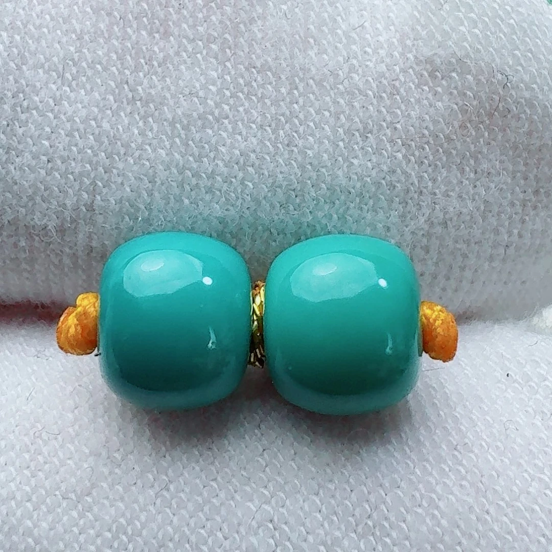 绿松石未镶嵌珠宝奇石玉华绿老型珠6.6