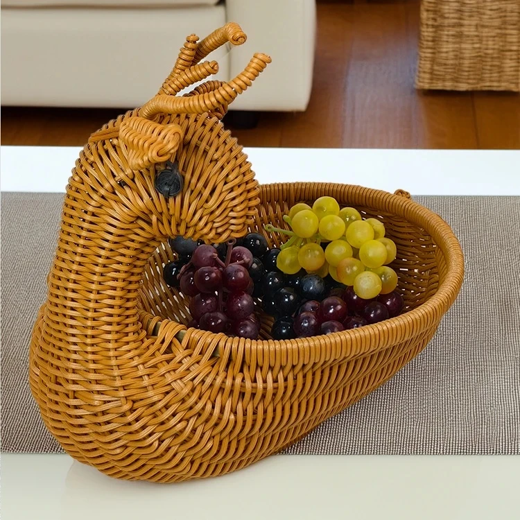 Q91中式小鹿果篮子手工收纳家用露营户外置大容量创意20*20
