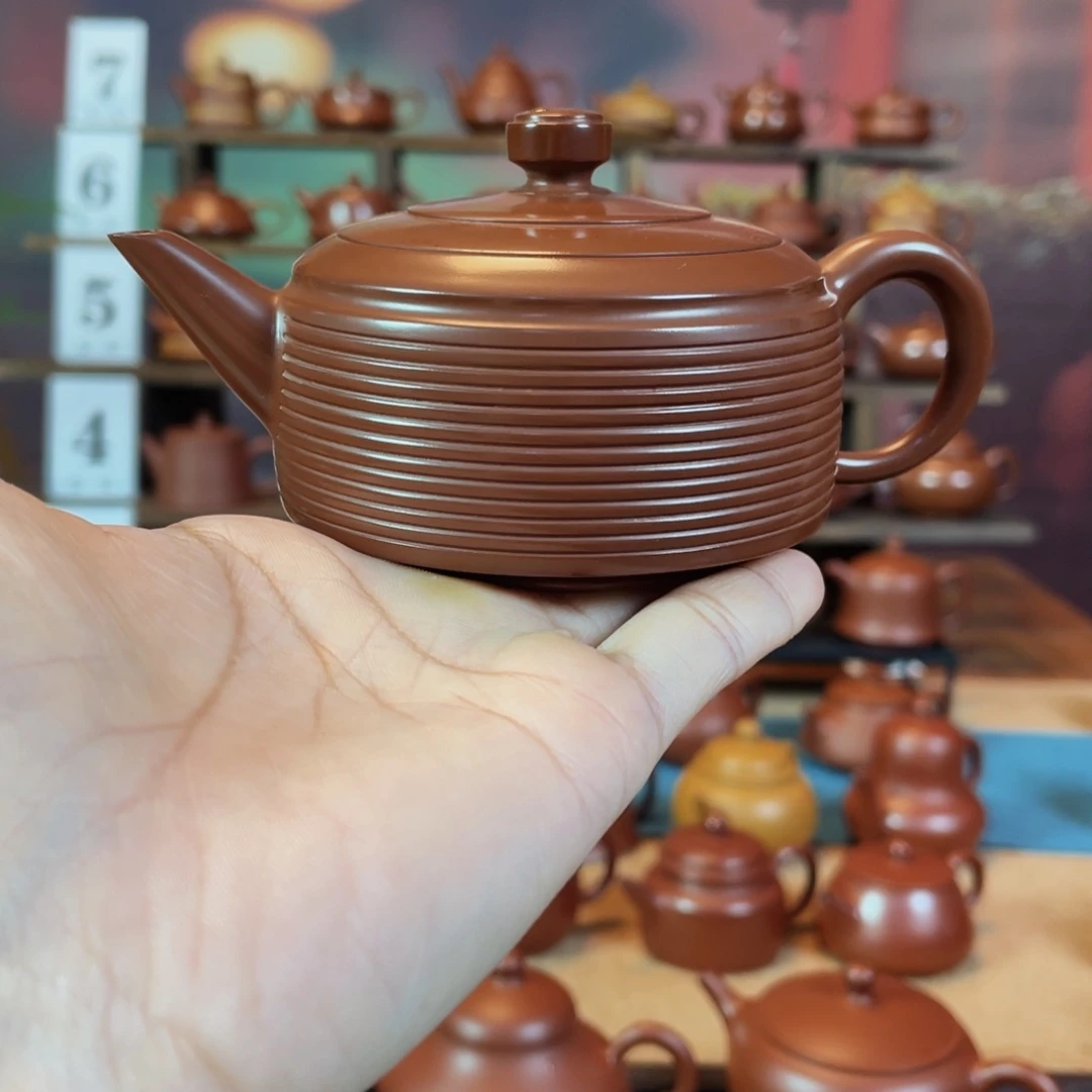 茶壶紫砂诸****—潮州手工手拉朱泥水磨前线壶