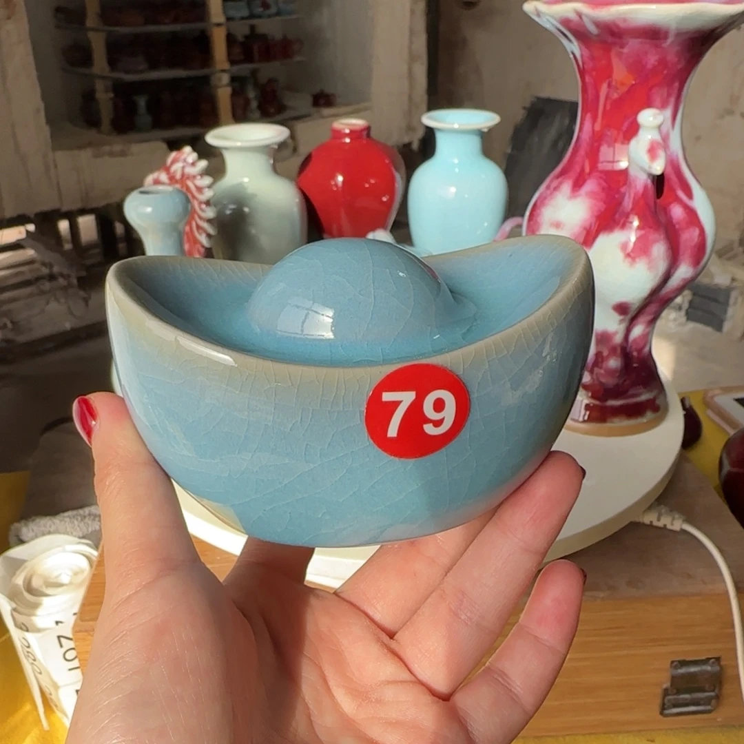 瓷摆件郑家钧窑摆件微