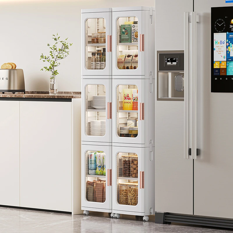 卫生间窄缝收纳柜家用浴室透明储物柜厨房加高夹缝零食玩具整理柜