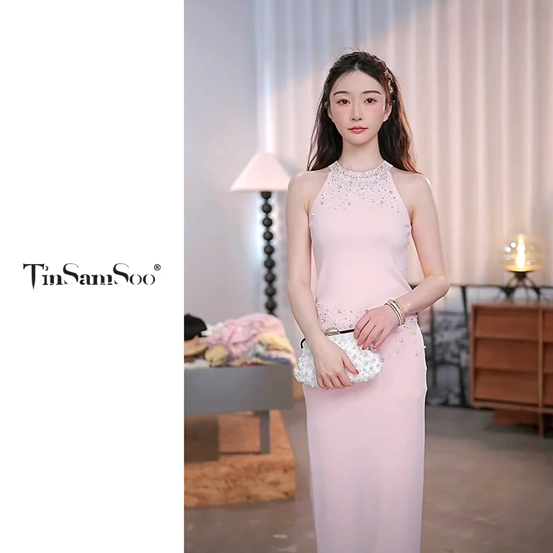 【满天星】夏季新款钉钻修身长裙YZ25034