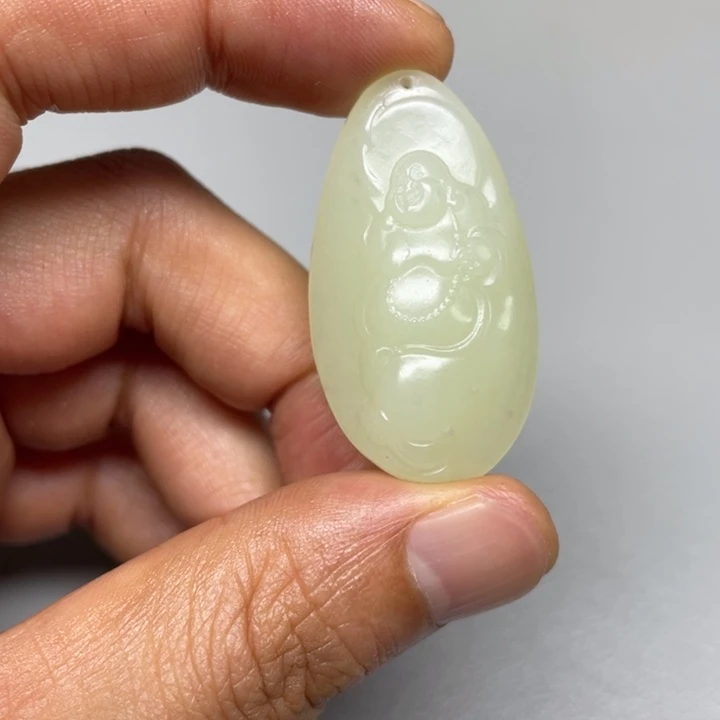 和田玉未镶嵌吊坠(不含链)风****涛