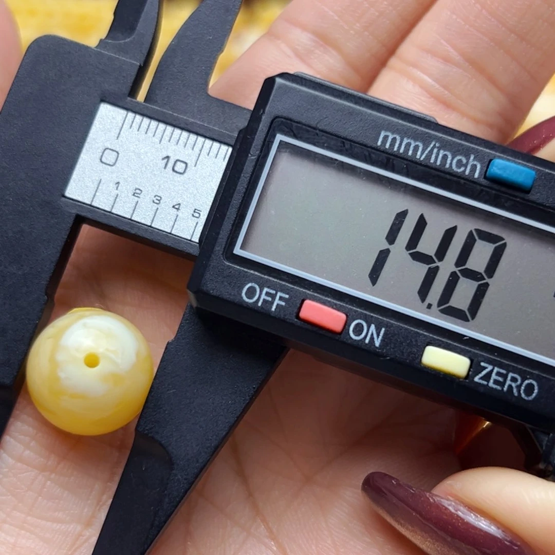 琥珀裸石未镶嵌14.8mm单珠