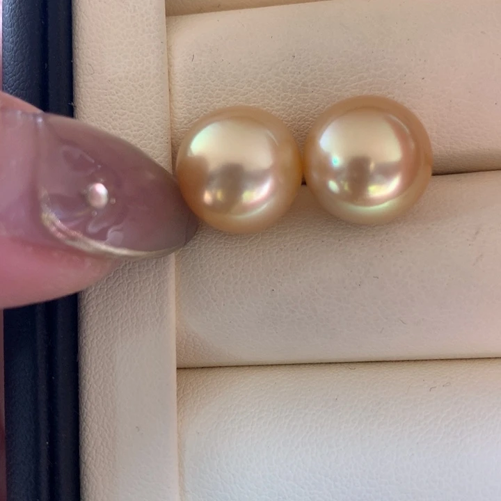 银S925镶嵌耳饰海水珍珠