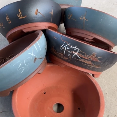 紫砂花盆微瑕处理紫砂6个