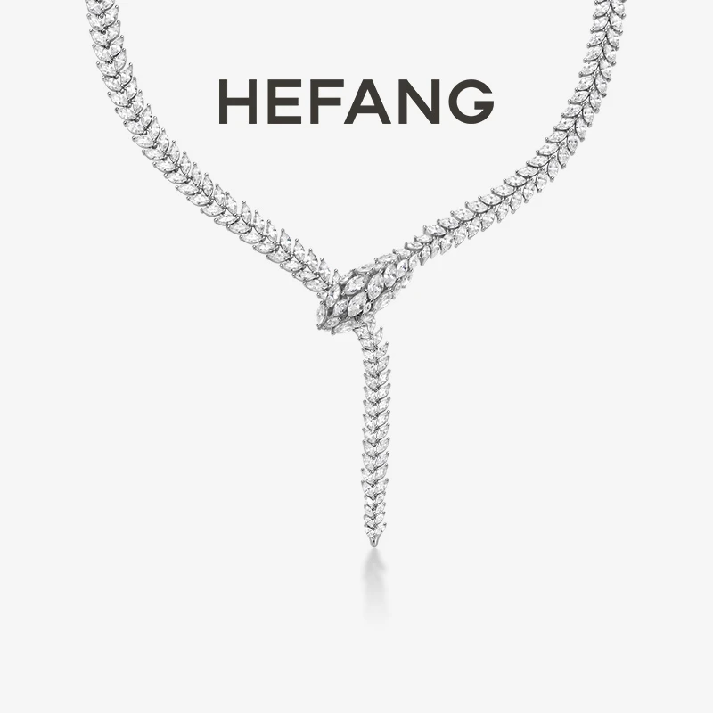 HEFANG 铜合成锆石项链 璀璨灵蛇项链轻奢时尚