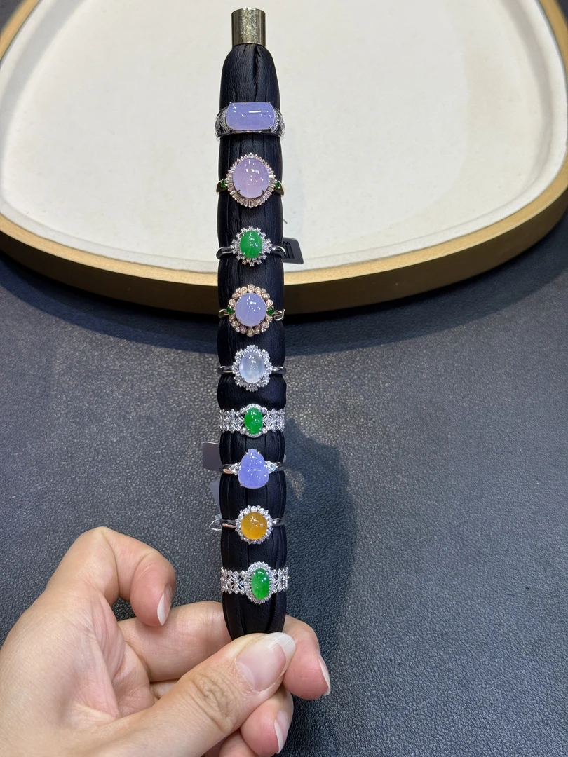 翡翠戒指1件-18K金-多样性发货只发一件-P64-BK|CXQ21