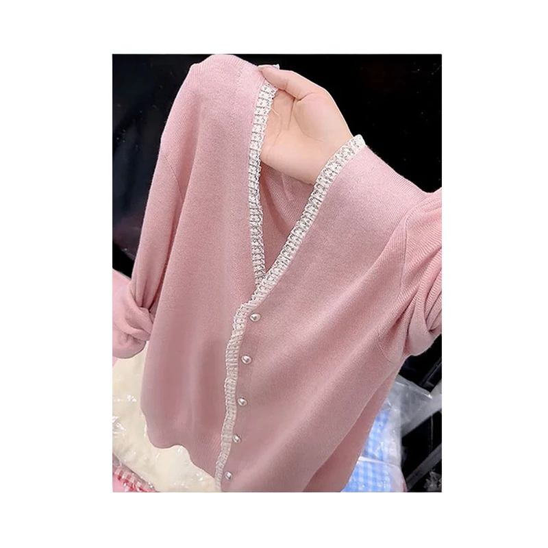 韩系宽松软糯慵懒奶fufu上衣减龄超好看粉色小香风针织开衫女秋季