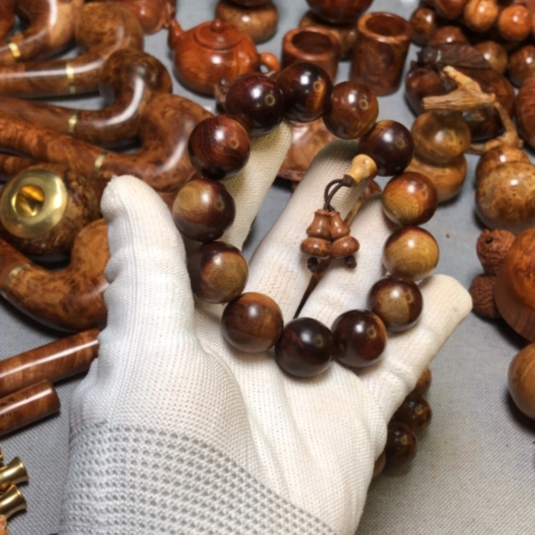 【闪购商品】木麻梨疙瘩火琉璃手把件