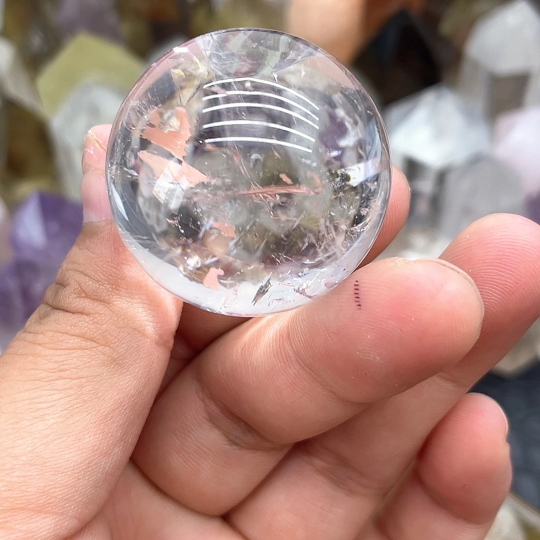 水晶珠宝半成品未镶嵌25 透白水晶球36mm（送底座）