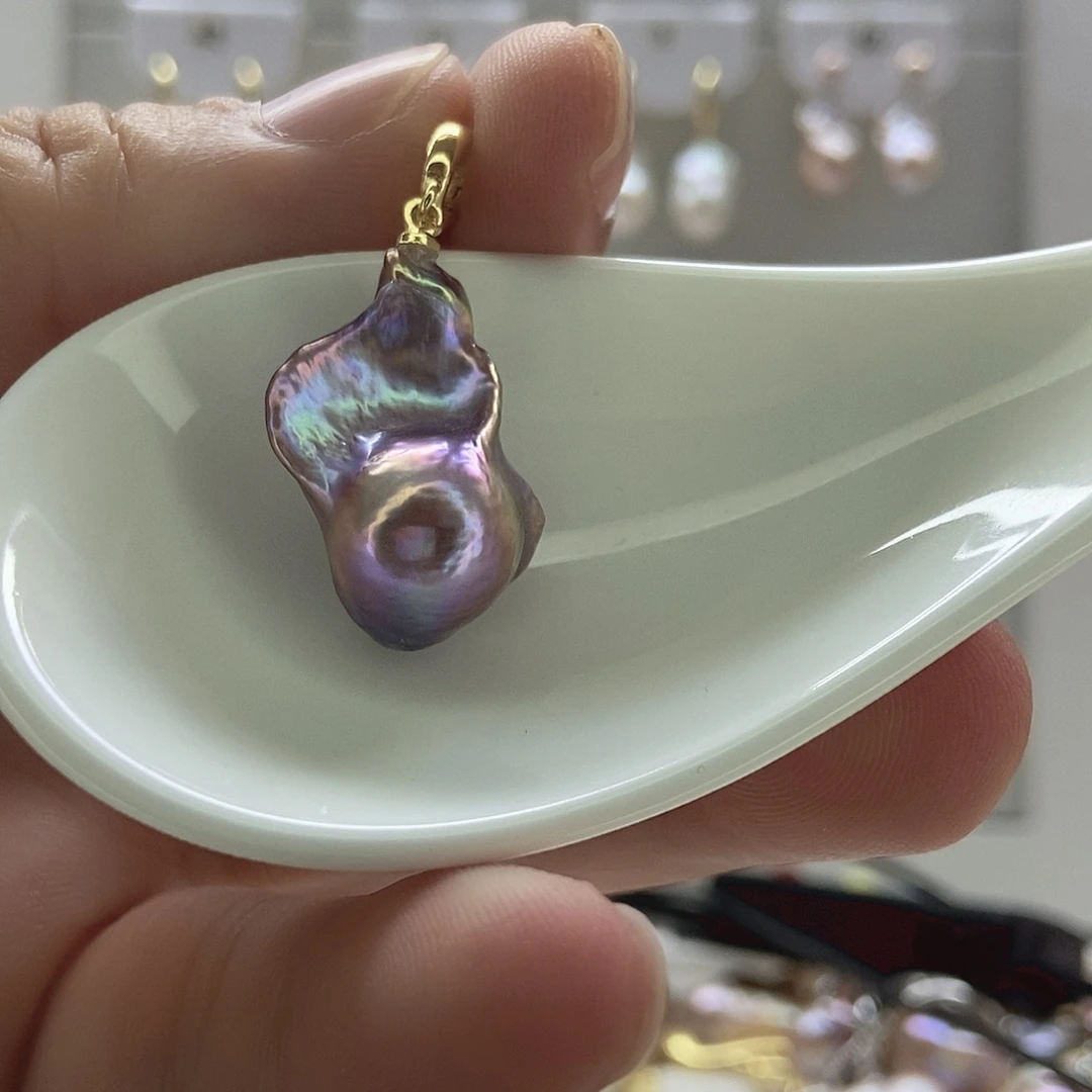 银S925镶嵌淡水珍珠颈饰