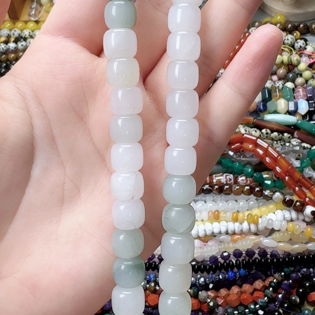 未镶嵌玛瑙/玉髓珠宝半成品卡10天山翠老型珠一条