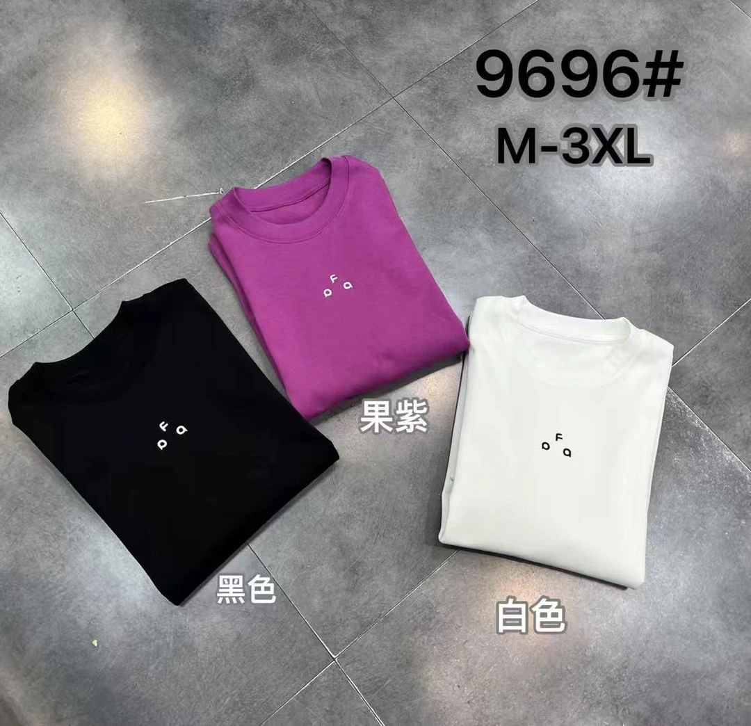 重磅款！超高品质360克双纱F字母刺绣短袖T恤9696