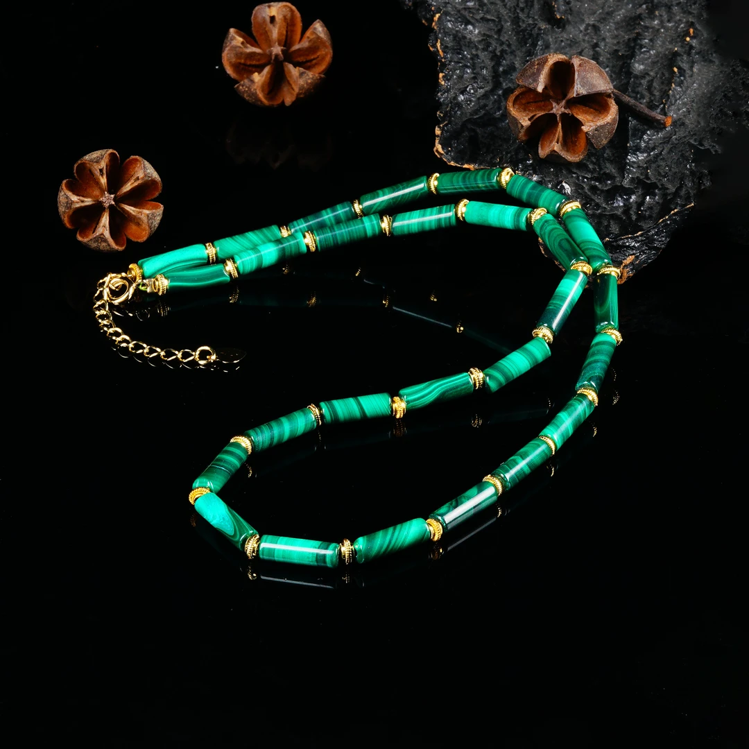 孔雀石原创DIY项链