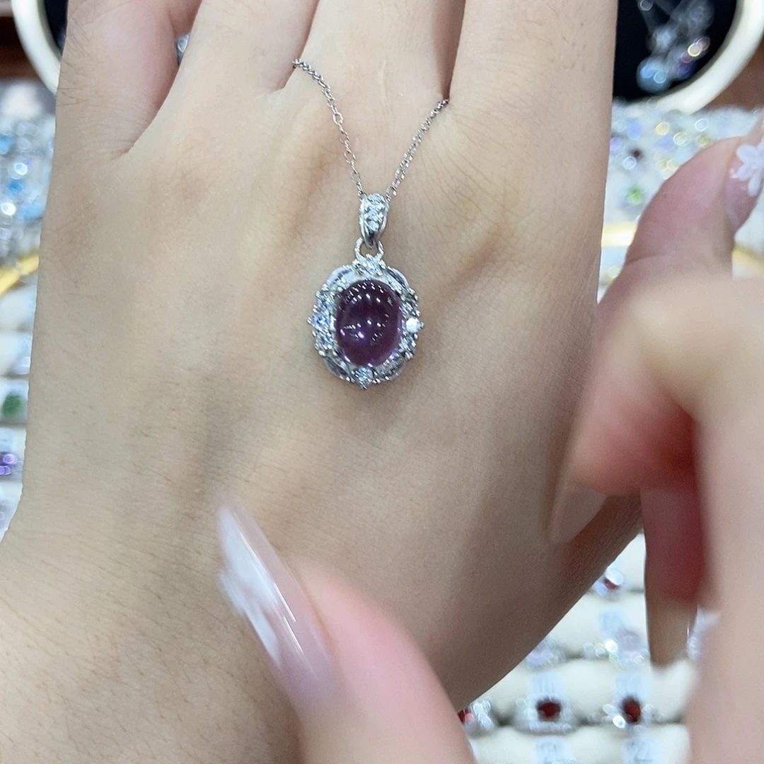 流***使银S925镶嵌颈饰紫晶