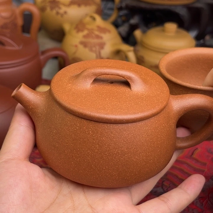 茶壶紫砂原矿黄降坡宽口石瓢精工半手200cc
