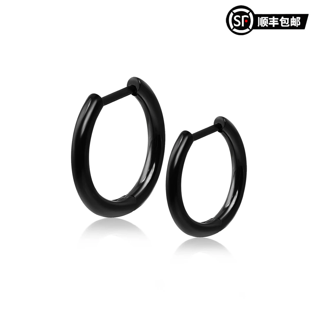 WIC 钛合金耳饰 经典黑武士直针耳环TA-F136型号植入首饰ES243