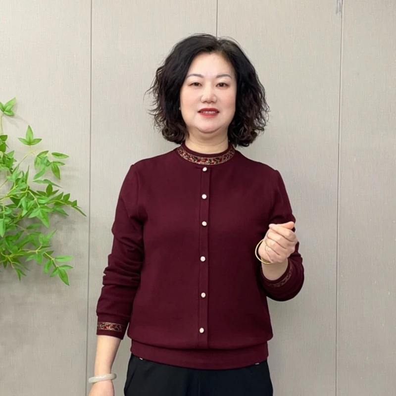 2025秋冬新款时尚洋气双面德绒半高领加厚中老年气质减龄打底衫