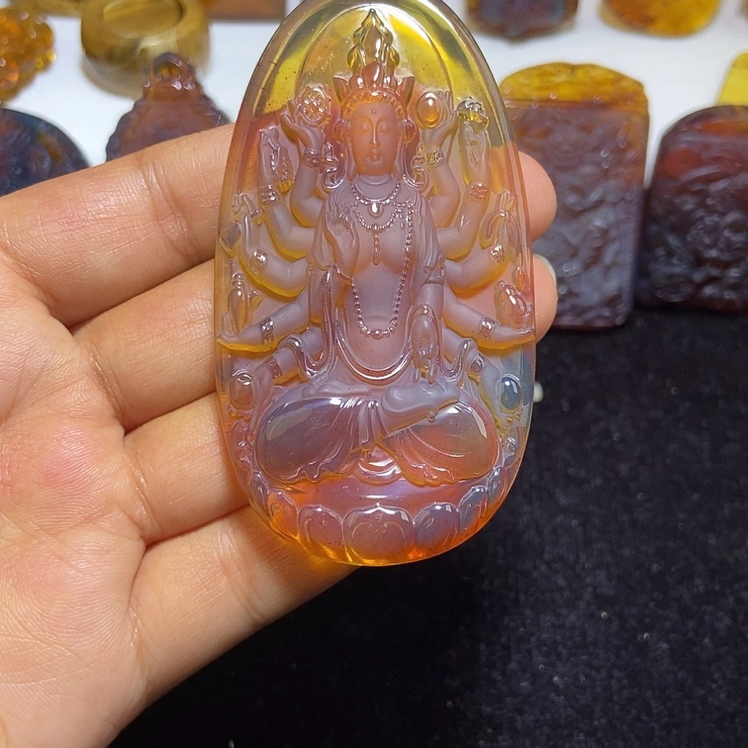 琥珀颈饰未镶嵌缅甸天然琥珀吊坠