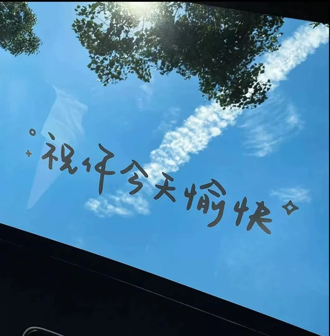 WW汽车贴纸玻璃贴天窗贴祝你今天愉快车贴镜子装饰墙贴