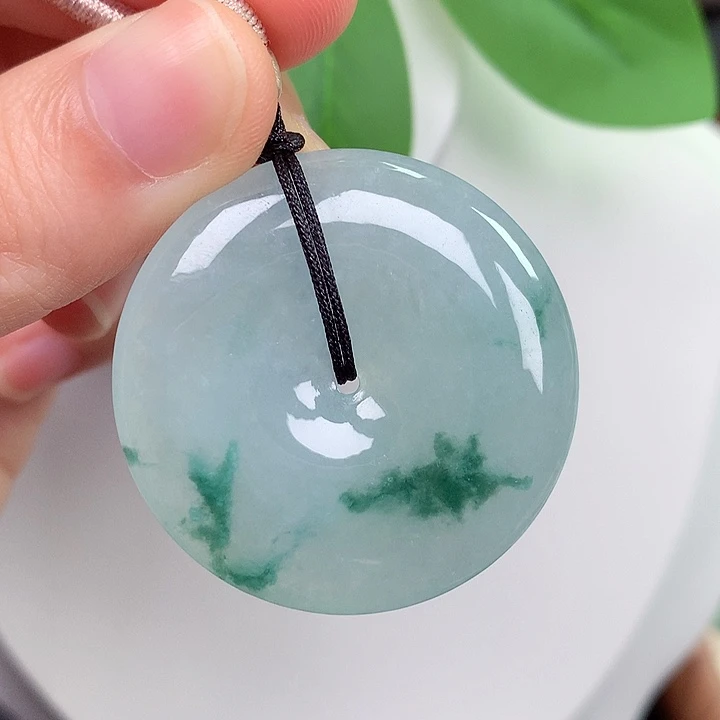 翡翠未镶嵌颈饰平安扣 36.5-6.2mm