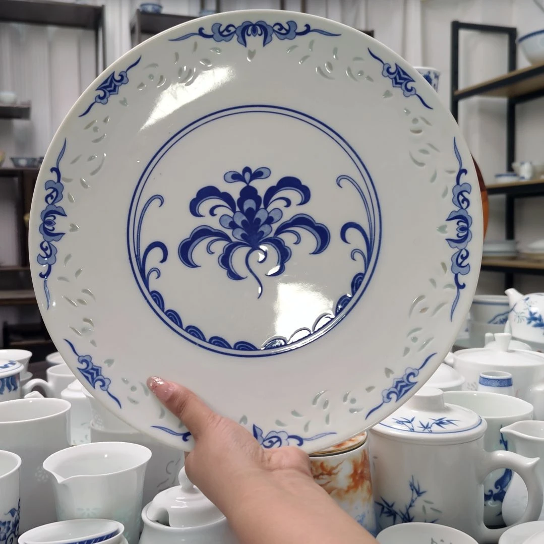 瓷鸳鸯12寸平盘一个