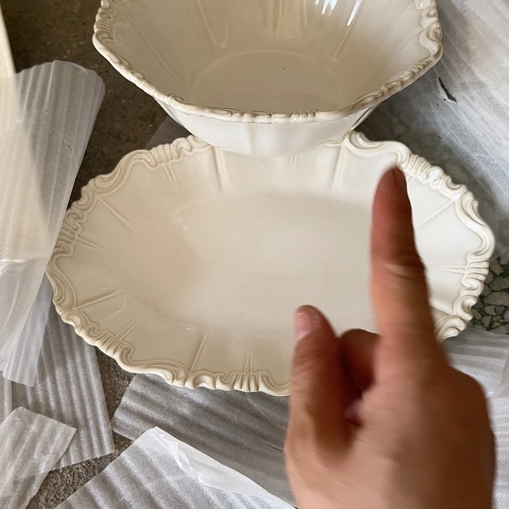 瓷片默认瑕疵商品鱼盘甲汤碗洛可可