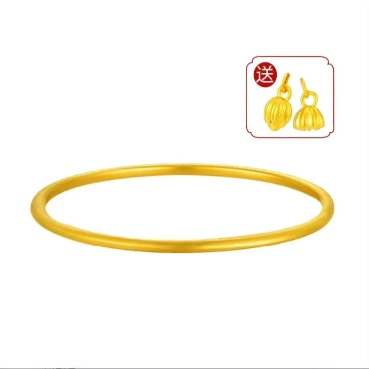 足金999黄金两世欢纯金镯子首饰