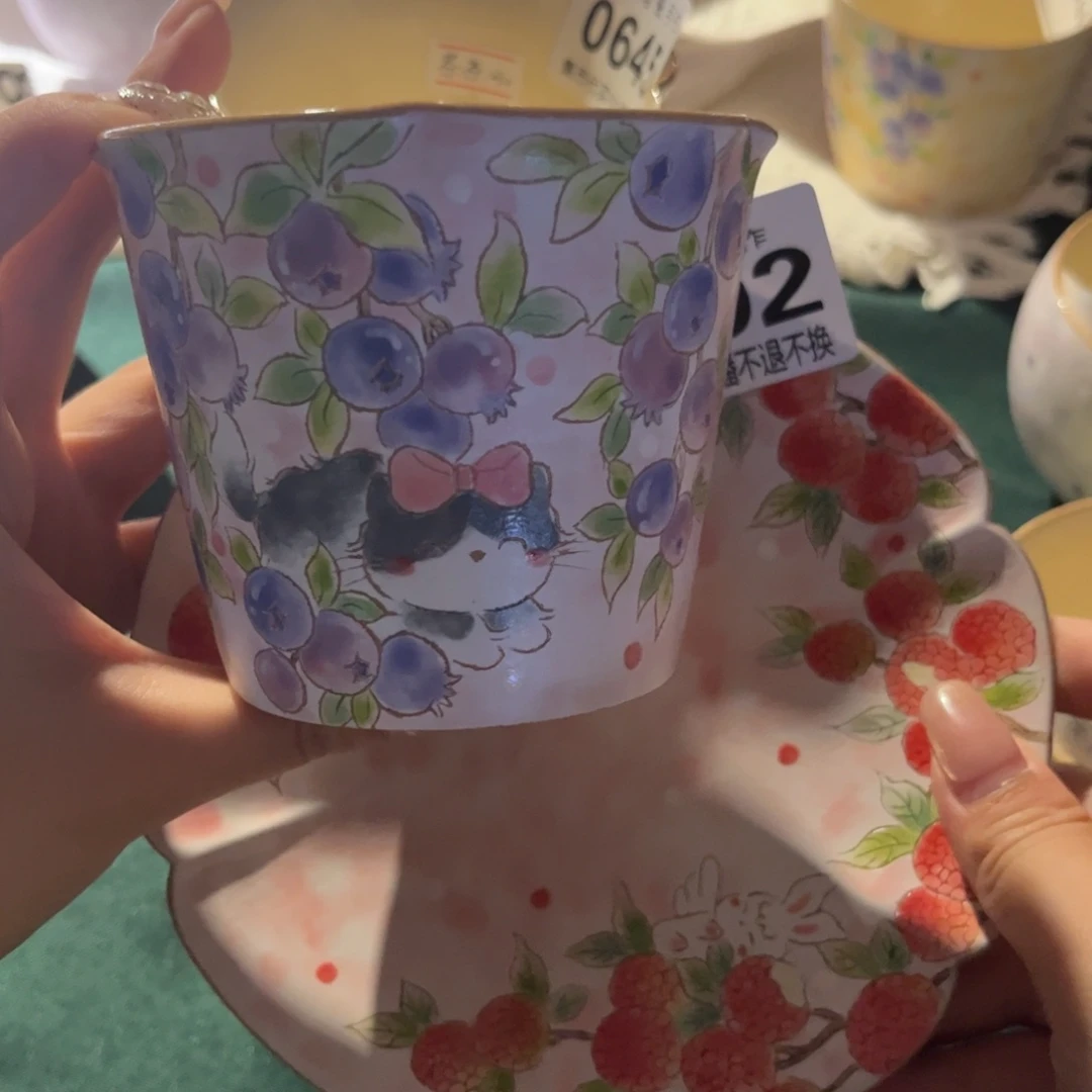 绒*球预定杯碟全品，蓝莓碟