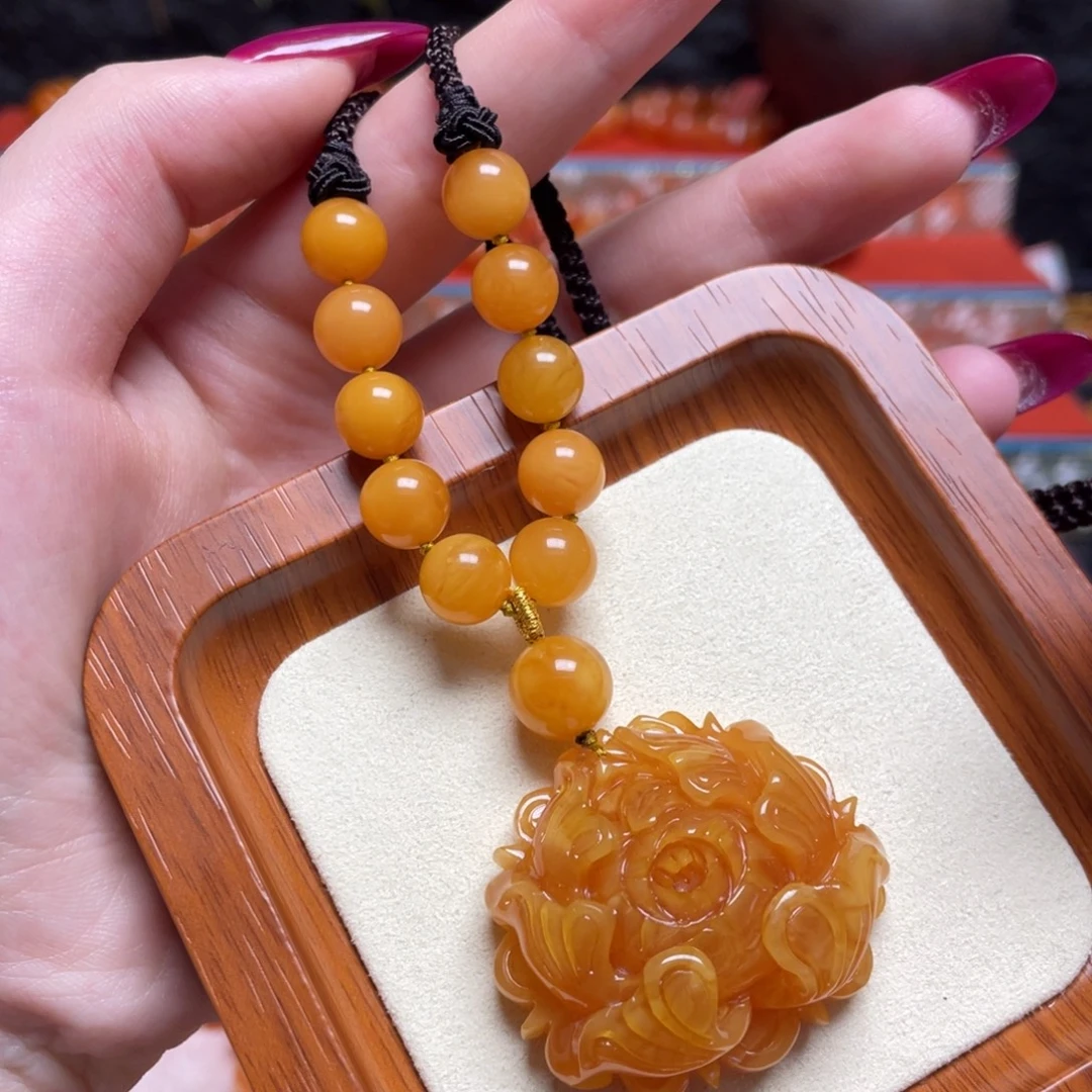 蜜蜡未镶嵌颈饰项链