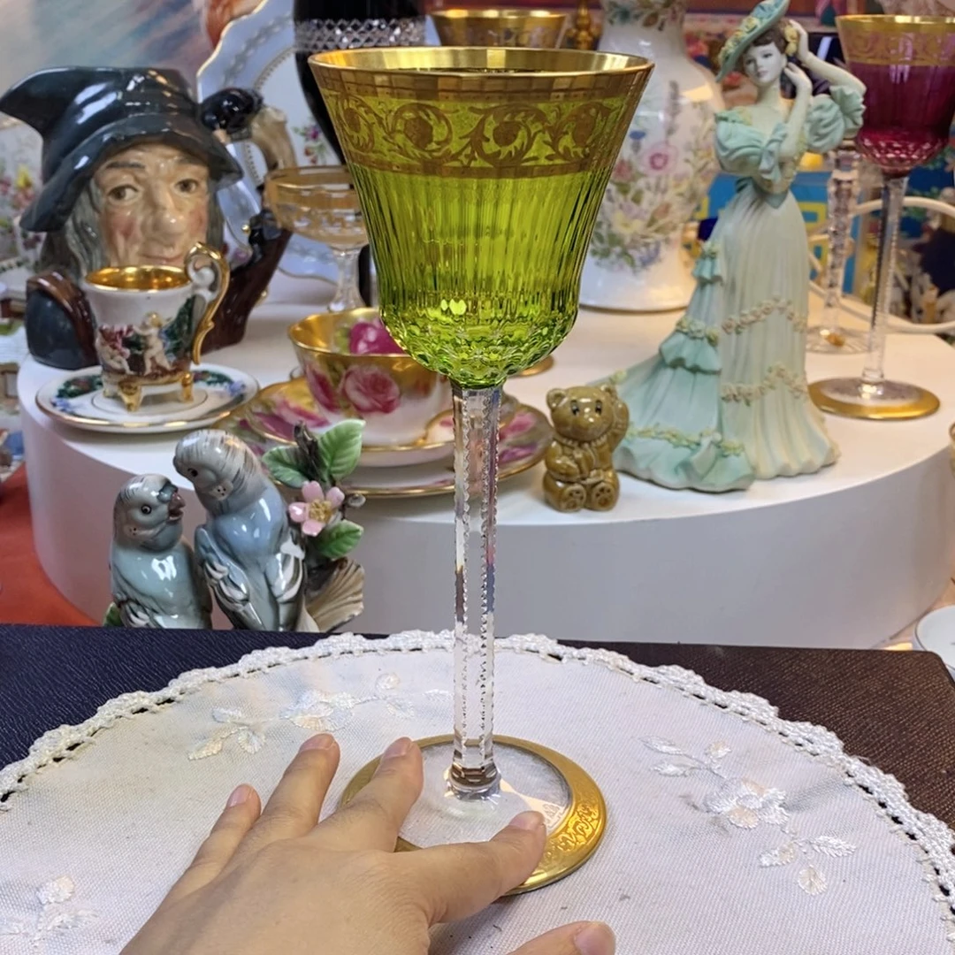 瓷片圣路易水晶杯瓷器欧瓷咖啡杯水晶杯