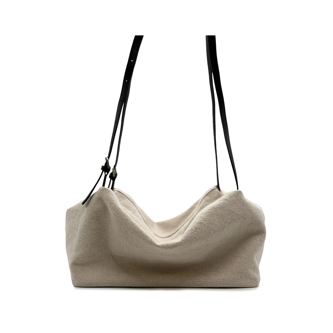 【头层牛皮加麻料】小众简约时尚女士气质单肩斜挎包百搭9999