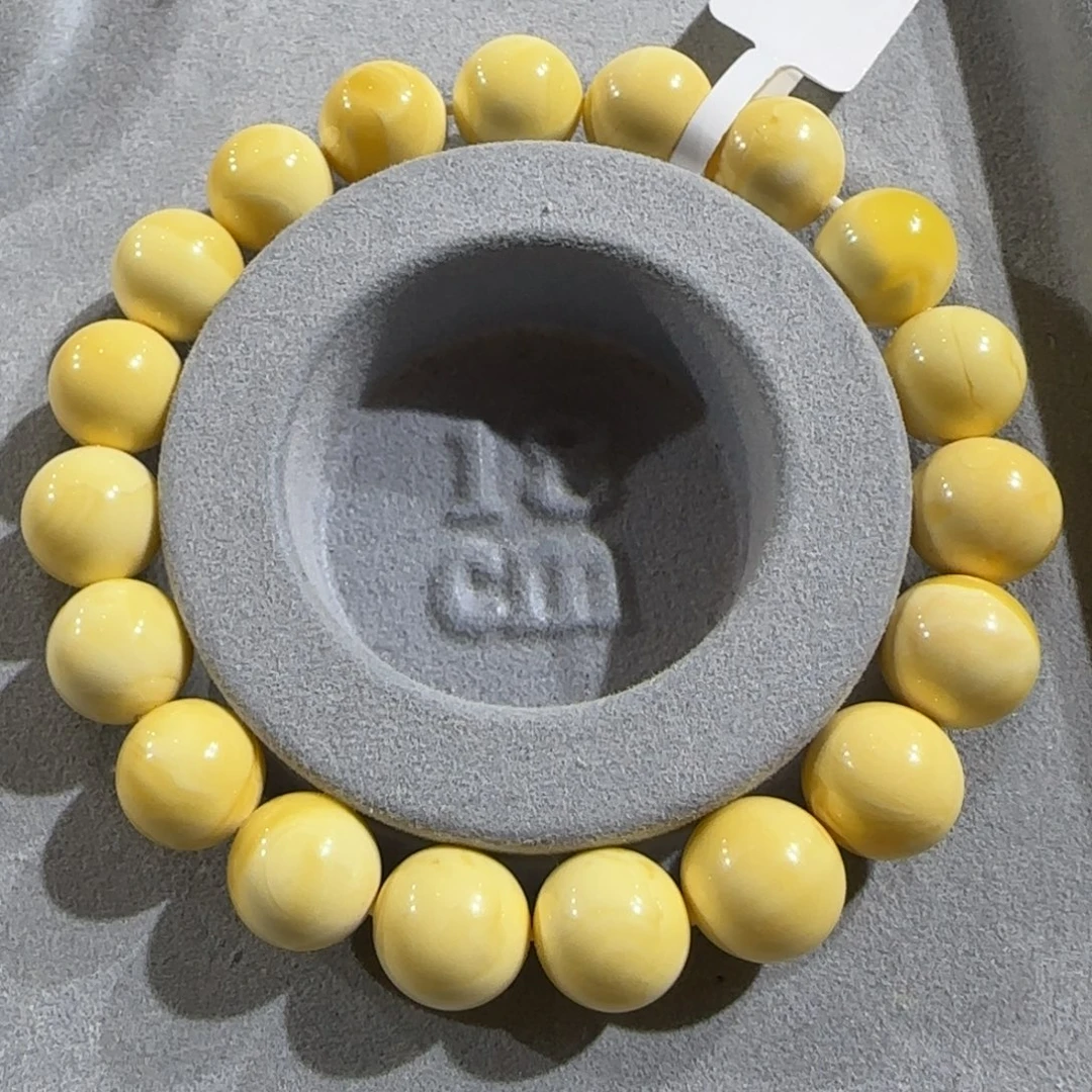 琥珀未镶嵌裸石11.2mm小年份手串