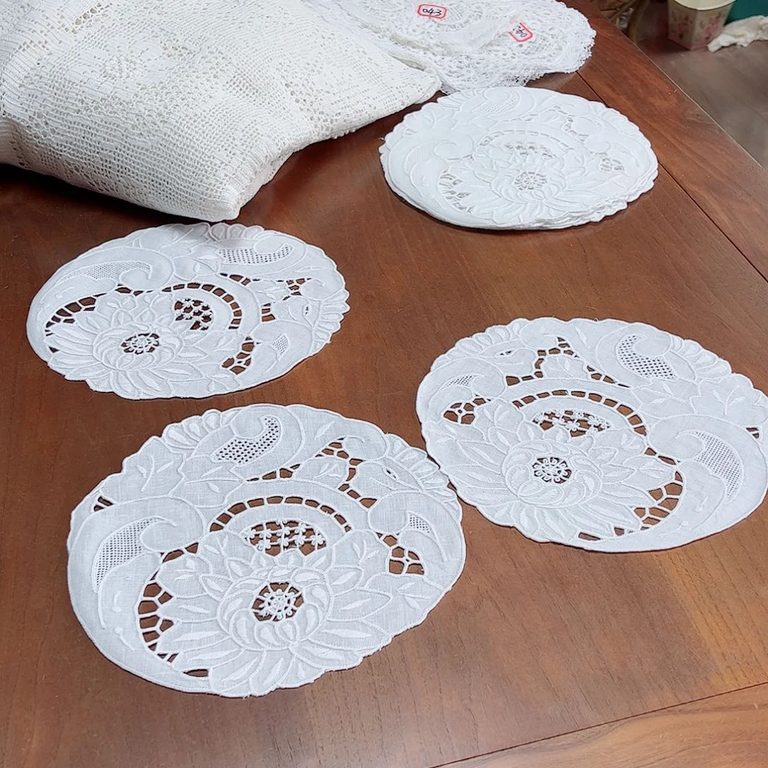 毛绒亚麻棉044-2个23厘米圆