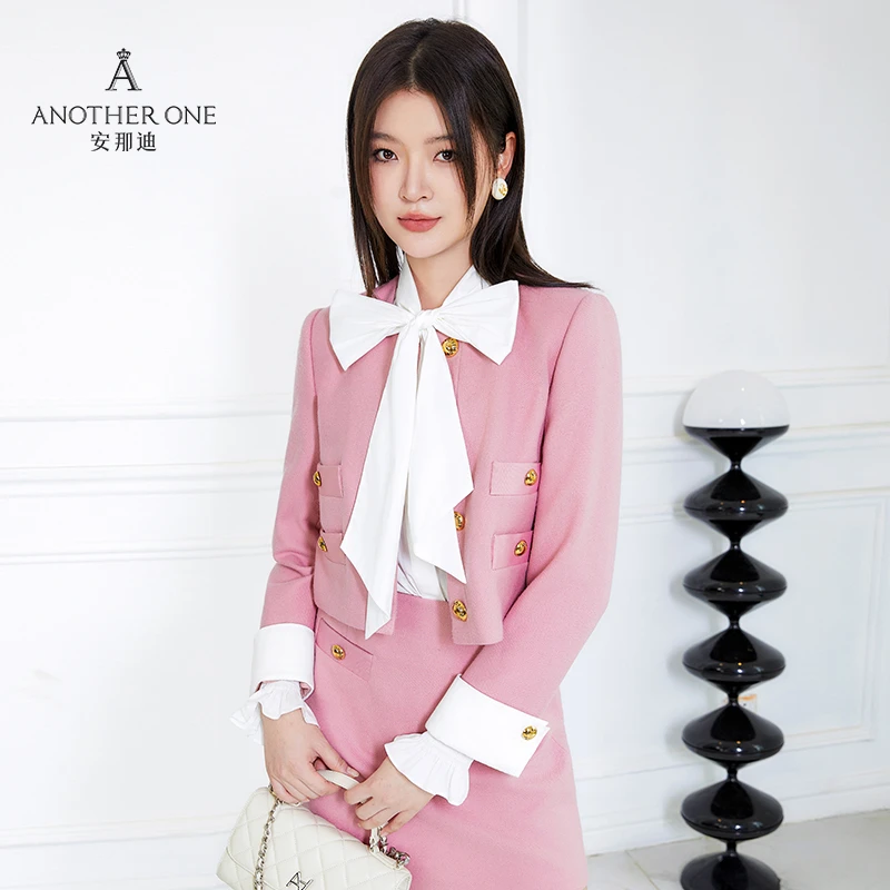 ANOTHER ONE安那迪法式高级缎感白色长袖优雅通勤气质飘带衬衫