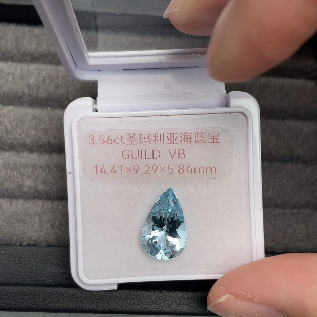 海蓝宝石裸石未镶嵌3.56ct圣玛利亚吉尔德vb