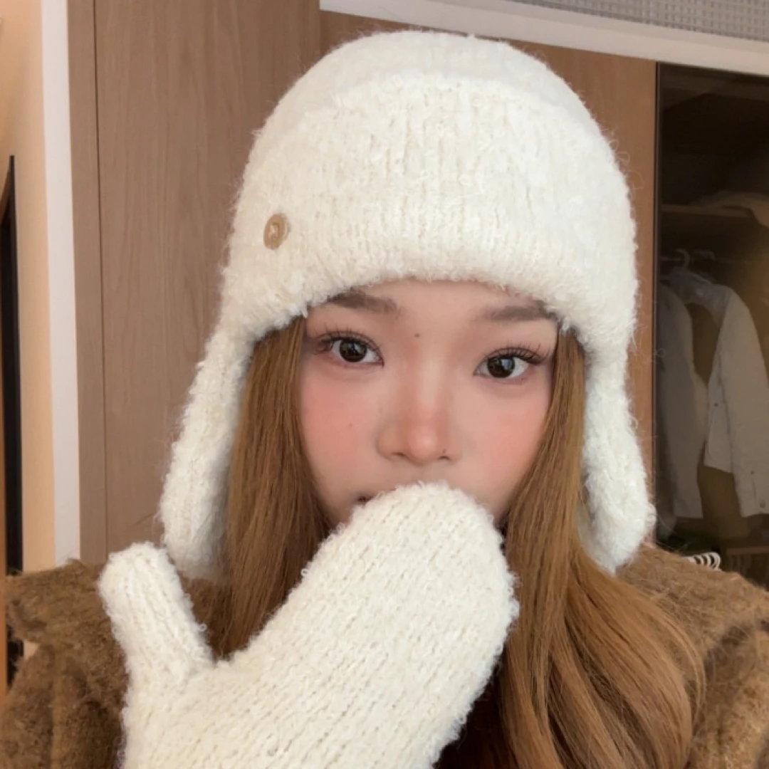 羊毛混纺大头围帽子秋冬保暖针织帽显脸小雷锋帽