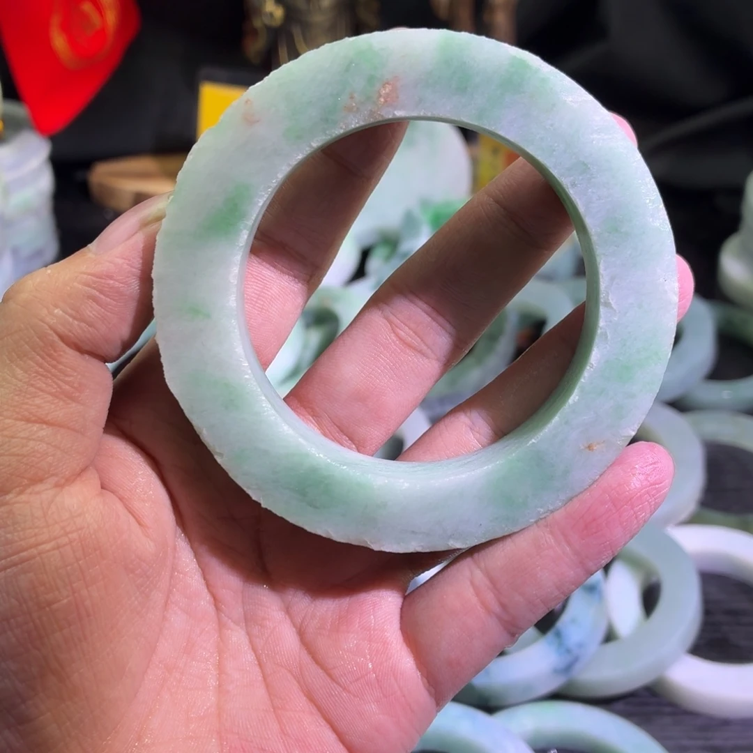 定制翡翠未镶嵌天然翡翠A货毛胚手镯定制