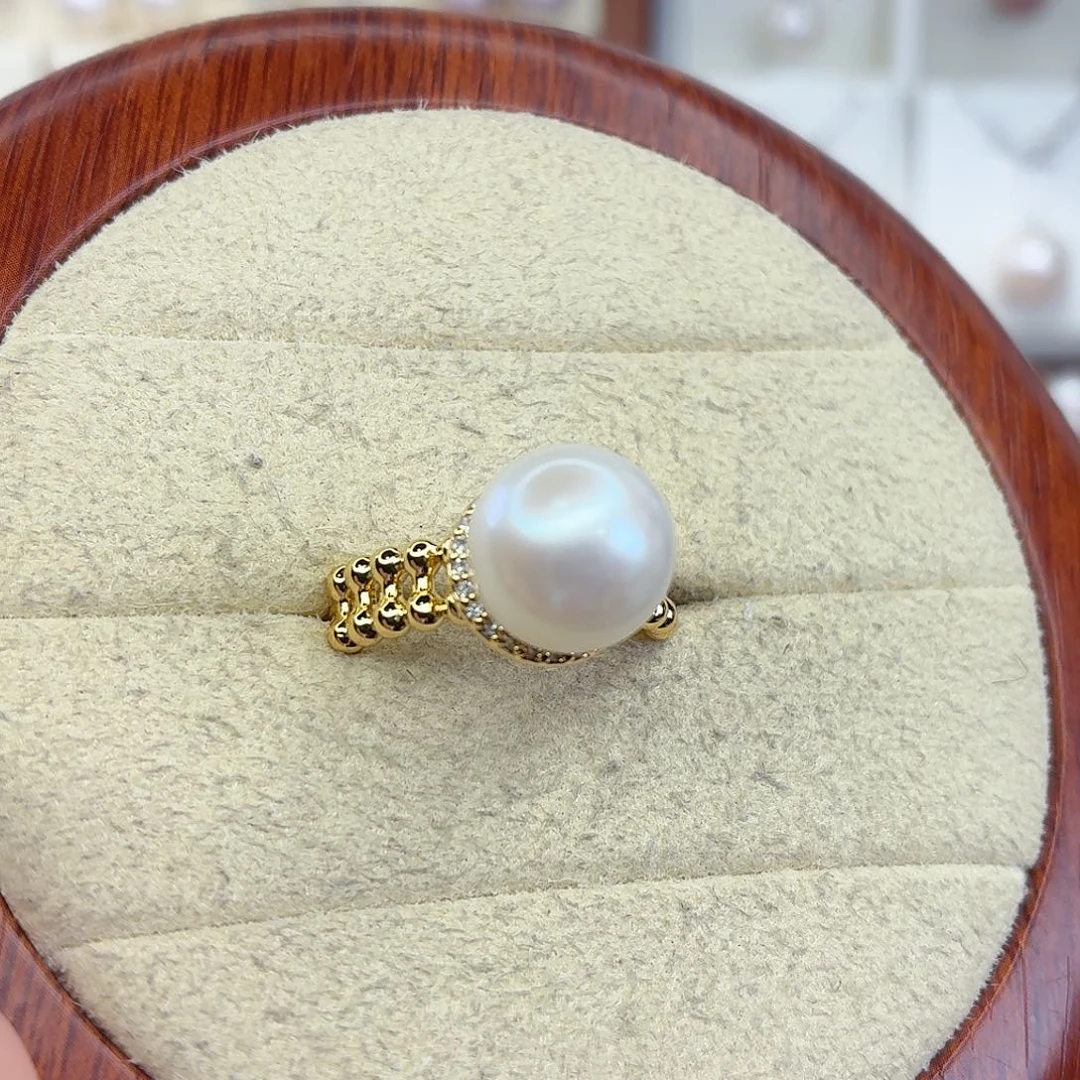 合金淡水珍珠戒指F