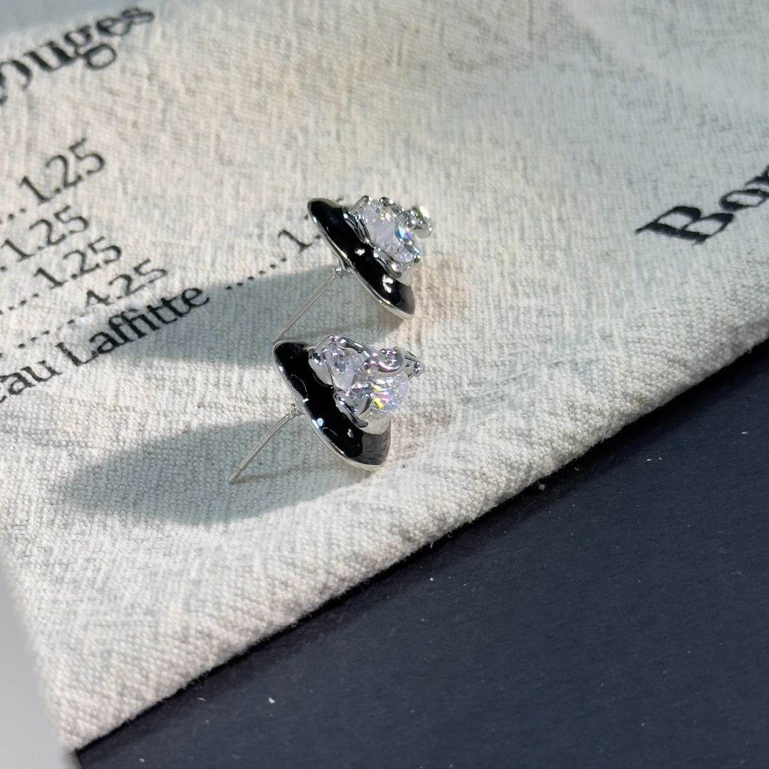 铜合金合成锆石耳饰 气质轻奢时尚百搭小众简约精致耳环QC3531