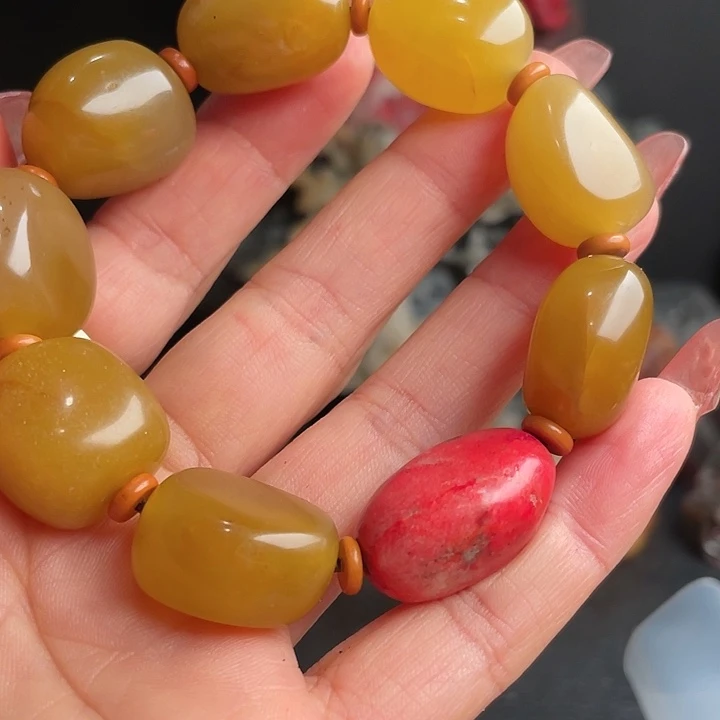 田黄石用****0田黄冻石手串