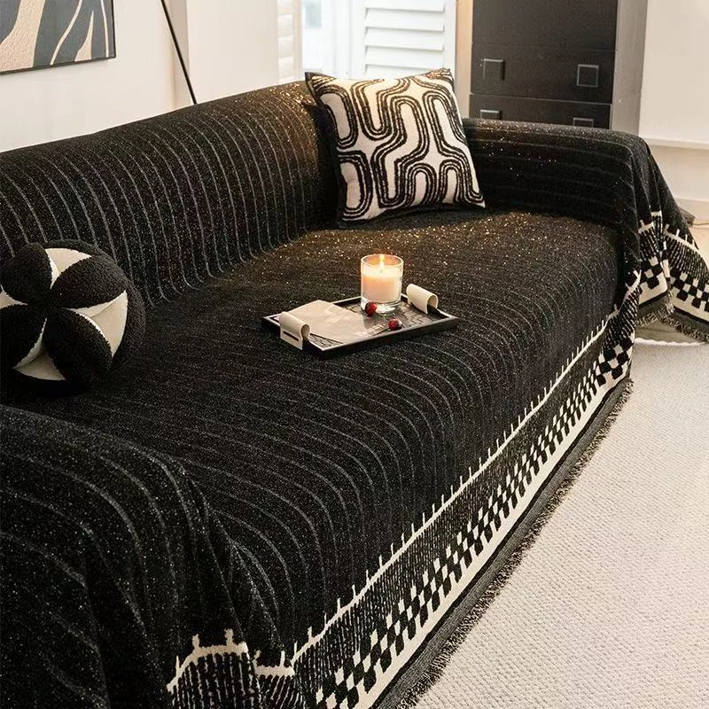 【星系系列】防滑几何条纹图案创意简约全包盖布轻奢沙发巾