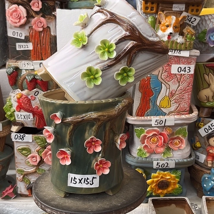 粗陶材质多肉花盆