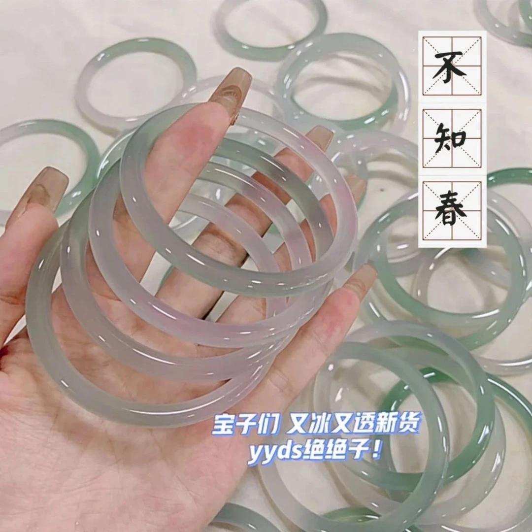 非金属玻璃手镯 新中式古风琉璃手镯女一步一响叮当手镯少女手环