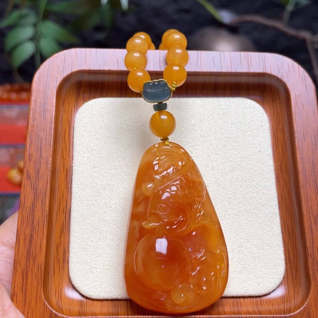 琥珀未镶嵌颈饰项链